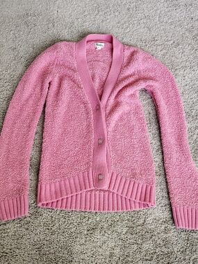 Hatley Pink Textured Button-Front Women's Cardigan